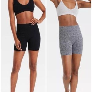 Colsie Target High Rise Ribbed Classic Bike Shorts Set Of 3 Gray & Black Size L